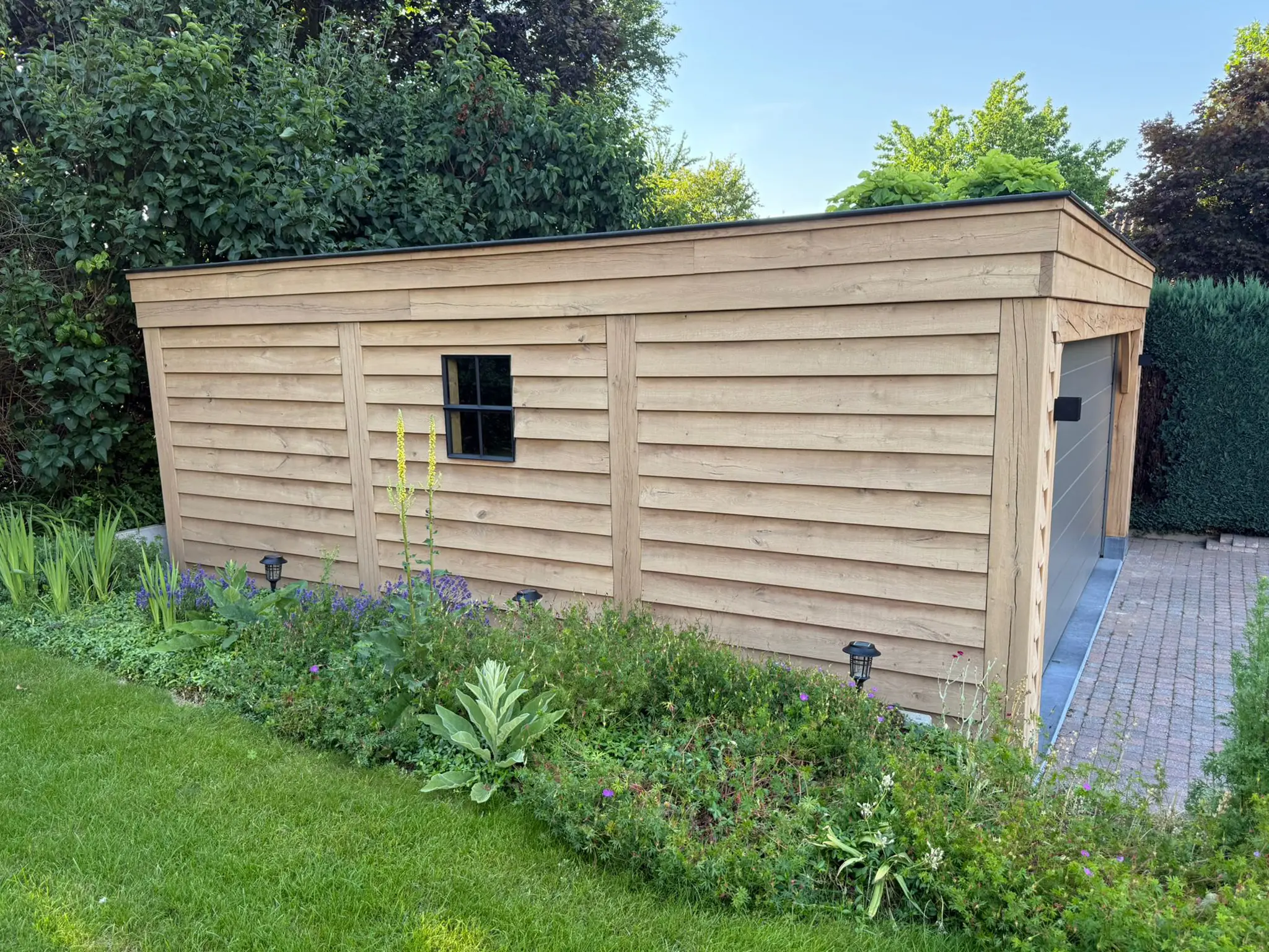 Eikenhouten garage naturel geolied met Jotun Treolje Solvent 629 Naturell